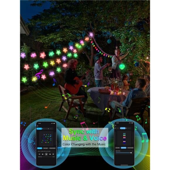 Smart Star Fairy Lights 33Ft Color Changing LED String Lights App Music Sync Bed - Picture 5 of 7